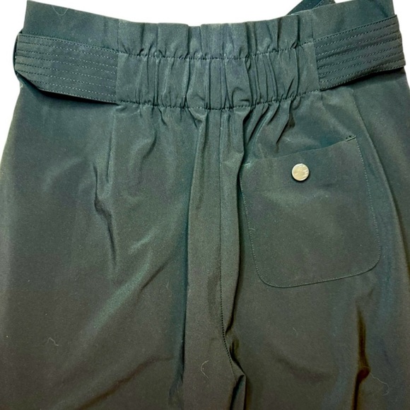 Athleta Skyline Pant ll Black High Rise Paper Bag Waist Attached Tie Belt Size 2 - Picture 5 of 9